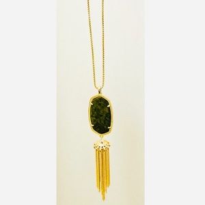 🆕Kendra Scott Rayne Gold Necklace - Olive Epidote